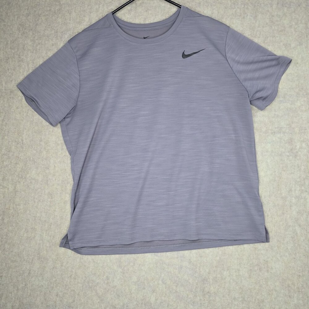 Nike Dri-Fit Mens Short Sleeve Shirt Gray Heather XL